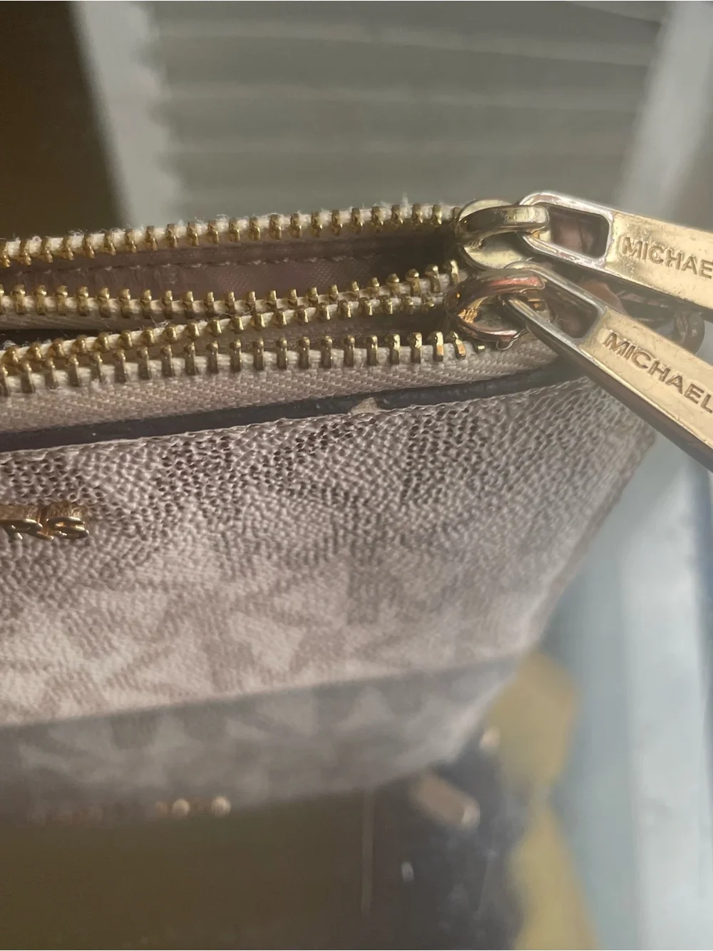 Michael Kors Brown Pebbled Leather Drawstring Backpack with Signature Wallet